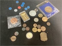 Variety of Coins,Tokens and Medals