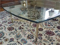 Glass Top Table Hollywood Regency style