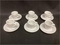 Six Expresso Cups and Saucers