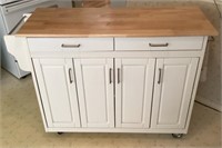 Kitchen island on casters