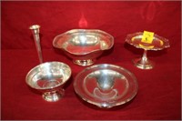 4pc Weighted Sterling Silver; bowls, bud vase,
