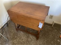 Vintage Wooden Side Table w/ Folding Sides