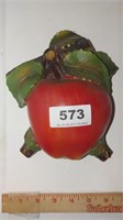 vintage red apple string holder