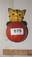 vintage cat & red yarn string holder