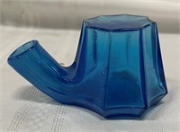 Nice blue turtle shape Inkwell 3 1/2" wide