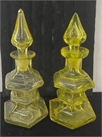 (2) Canary Yellow Perfumes 7 1/4"H