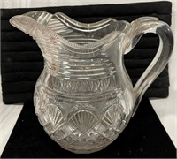 Early Pittsburgh Cut Glass Pitcher 8"H