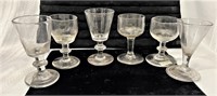 (6) Open Pontil Wines or Cordials 4 1/2" Tallest