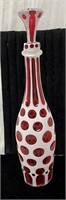 Sandwich Cranberry Double Overlay Decanter