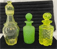 (3) Canary & Green Color Perfumes, one screw top