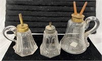 (3) Small Fluid Lamps tallest 5 1/2"