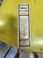 Vintage Green Funeral Home Thermometer Pryor, OK