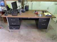 Desk, office supplies