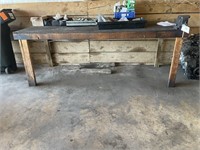 Wooden table & vise
