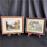 Set of 2 Wooden Framed Prints - T