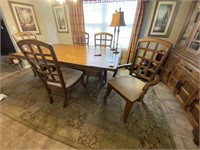 Wood Dining Table w/6 Matching Chairs