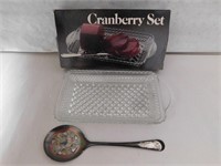 Crystal Cranberry Set