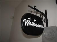 newer washroom sign & bracket