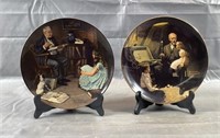 2 Norman Rockwell Decorative Plates