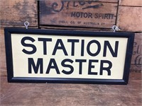 Timber Station Master Hanging Sign Reproduction