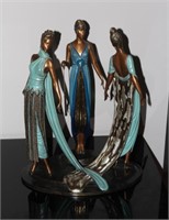 ERTE BRONZE SCULPTURE  THREE GRACES