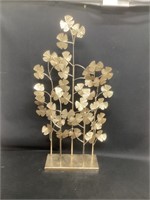 32” Tall Gold Decorative Leaf Stand