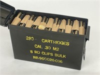 (280 Rds) 30-06 Ammo On Clips .30 M2 In Can