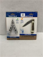 Sheffield 12-In-1 Multi-Tool & 3" Trapper Knife