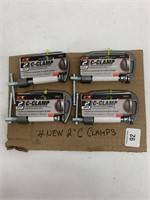 (4) Performance Tool 2" C-Clamps