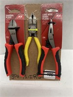 Lot Of 3 Assorted Pliers. 1-Used