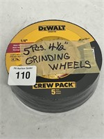 DeWalt 5 Pk 4 1/2" Grinding Wheels.