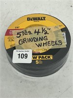 DeWalt 5 Pk 4 1/2" Grinding Wheels.