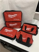 (5) Assorted Milwaukee Tool Bags.