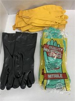 (12 Pr) Assorted Rubber Gloves.