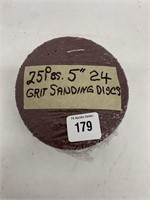 (25) 5" 24 Grit Sanding Discs.
