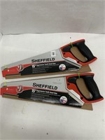 (2) Sheffield 15" Aggressive Tooth Hand Saws.