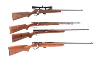 Four .22 Rifles: JC Higgins, Winchester, Stevens