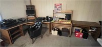 VARIETY OF DESKS -PRINTERS AND