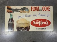 Vintage Coke Cocca Cola Float Sign Steffen's