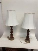 2 Lamps with Wood Bases