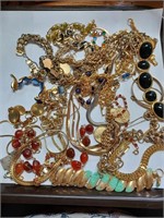 Large Lot of Vtg. Gold Tone Bracelets