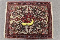 Vtg. Red & Black Persian-Style Wool Rug
