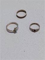Lot of Three 925 Marked Rings- 5.5g