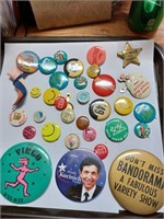 Lot of Vtg. Button Pins Adv. to Include Rodeo,