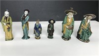 6 Chinese earthenware figures