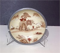 Japanese porcelain and pewter bowl