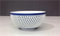 Japanese blue and white reticulated bowl