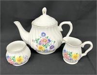 Royal Cuthbertson Teapot Creamer & Sugar Set