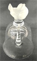 Lalique France Crystal Pinson Sparrow Bell 5.75"