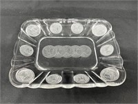 Fostoria Coin Glass Clear Rectangular Tray 10x8